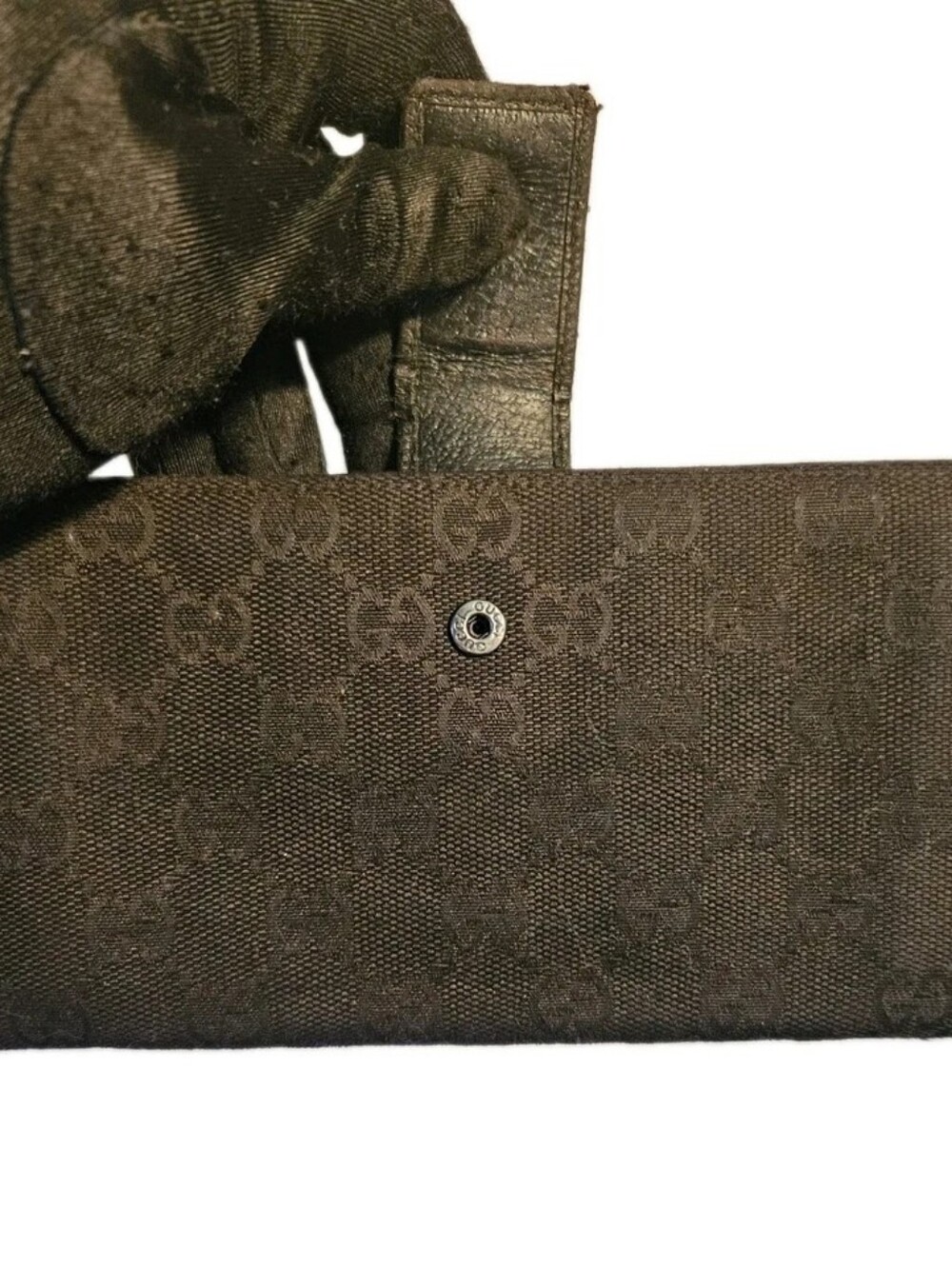 Gucci Eclipse Insignia Canvas Black Continental Wallet Authentic - Picture 12 of 16